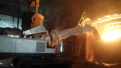 Rubber diaphragm seals for furnace dismantling machines in steel plants