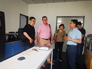 Customers visiting rubber diaphragm testing lab